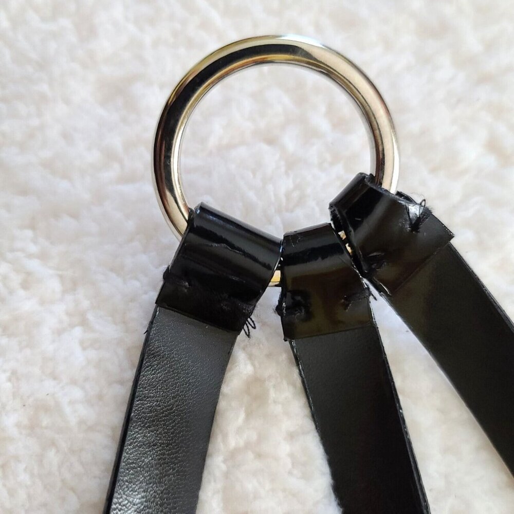 Vintage Sandy Duftler Designs Genuine Leather Belt Black Size Medium Made in USA - Picture 11 of 15